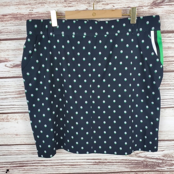 Belyn Key Womens Medium Black w/ White Floral Print BK Golf Skort Skirt Shorts - Picture 1 of 9